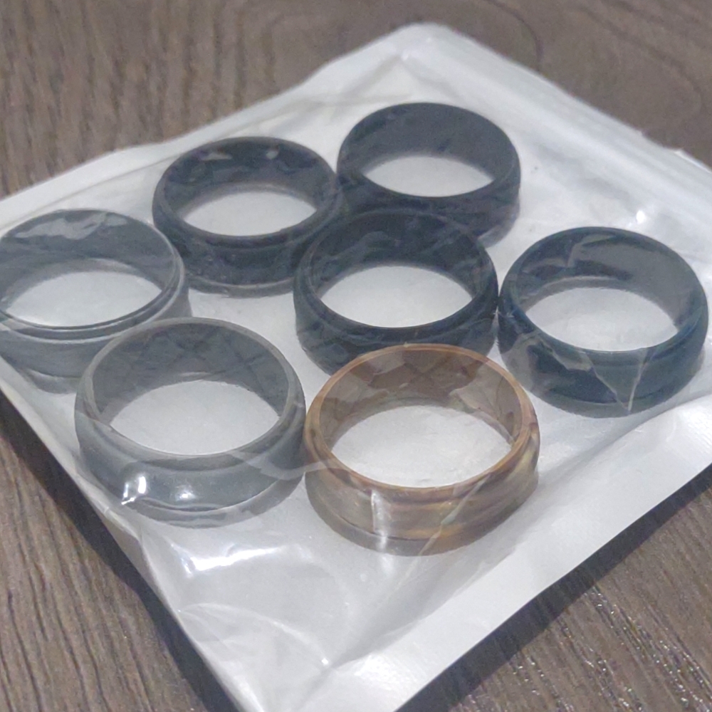 7Pk-Mens Multicolor Silicone Rings/Bands-Sz.13